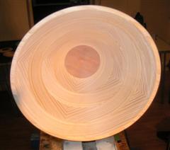 Inside view of bowl's finished shape